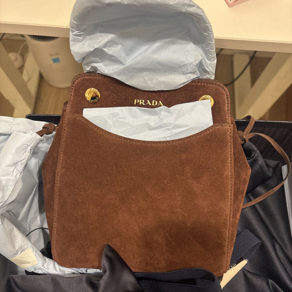 Dark Brown Suede Carry Mini Bag (SOLD OUT 2600)
