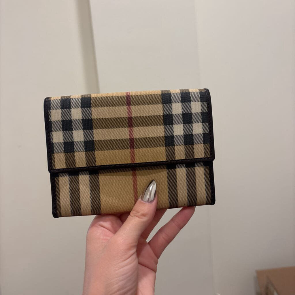 Beige Nova Check Fold Wallet