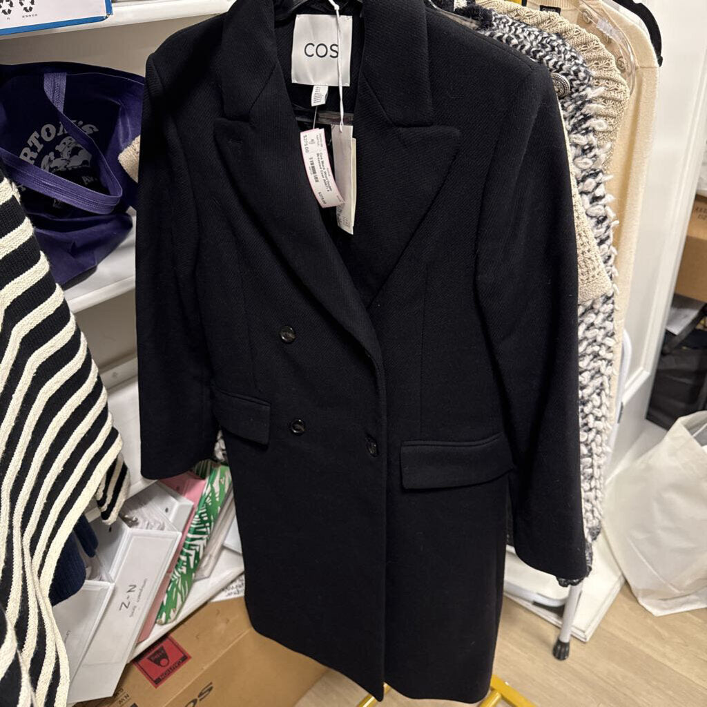 Black Wool Double Breasted Coat (NWT)