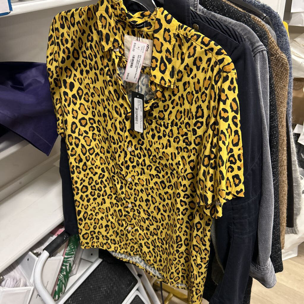 Yellow Leopard Viscose Shirt (NWT)