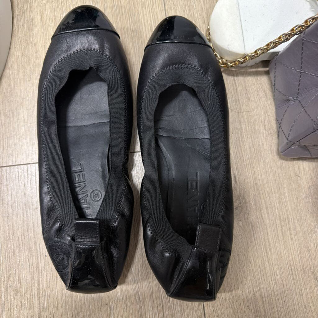 Chanel Elastic Cap Toe Ballet Flat