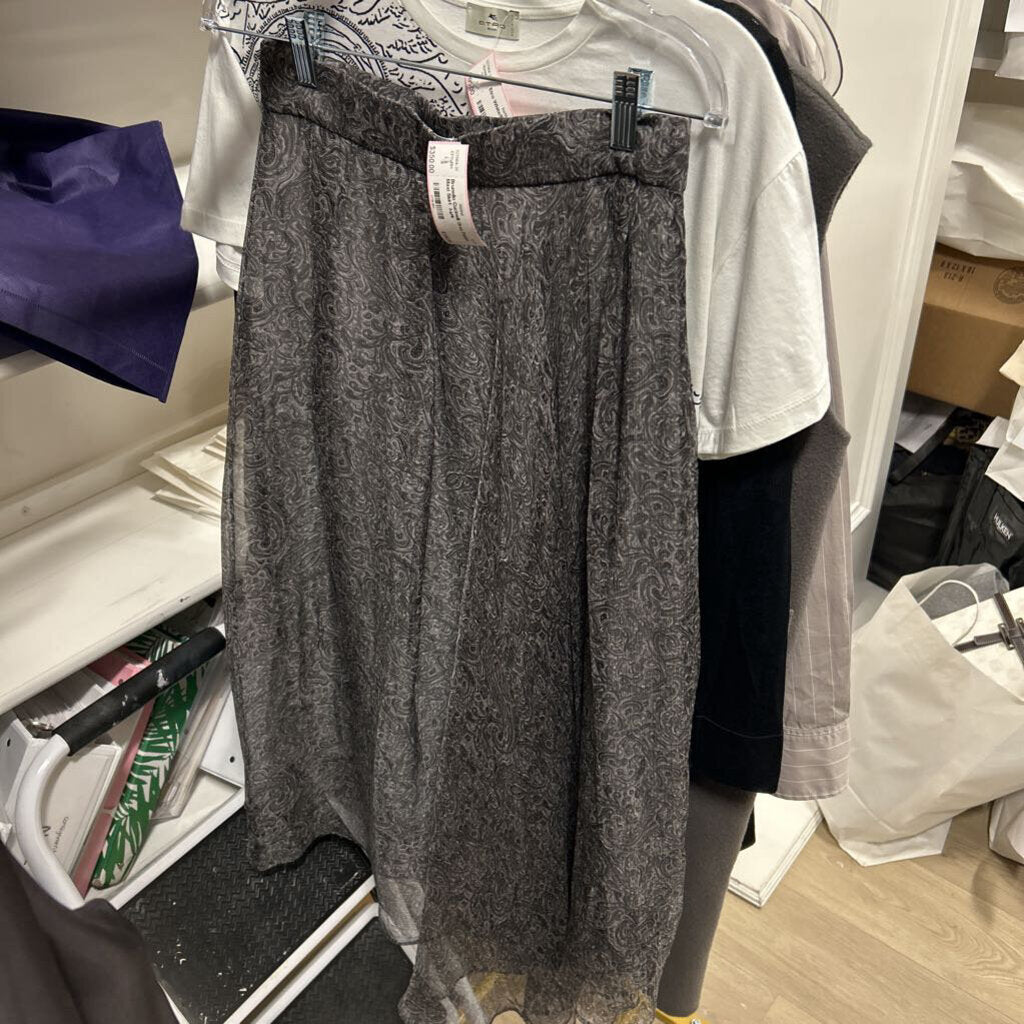 Gray Paisley Maxi Skirt