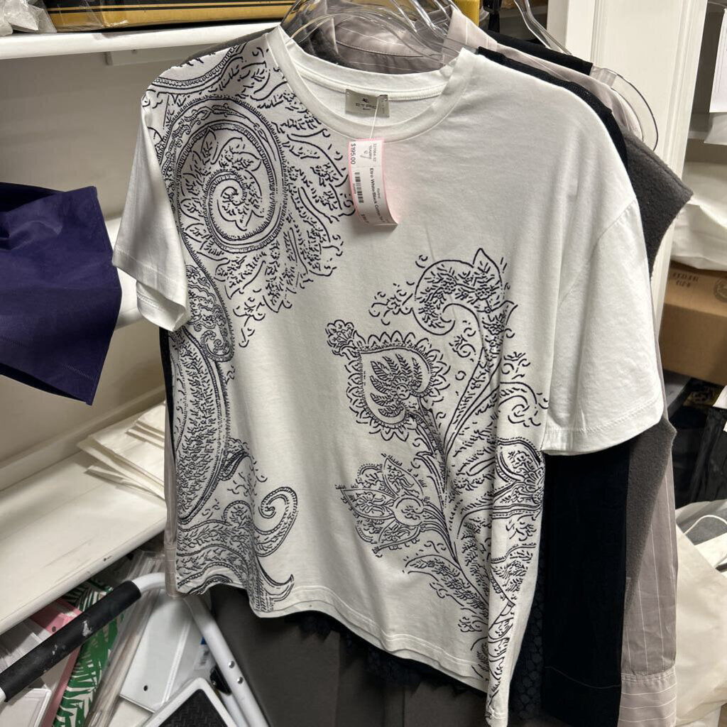 White/Black Cotton Tee