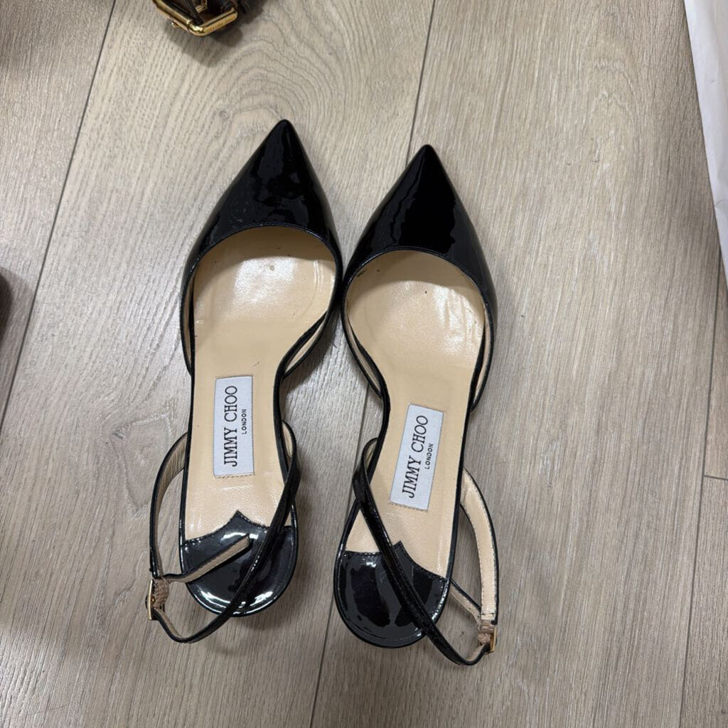 Black Patent Sling Back