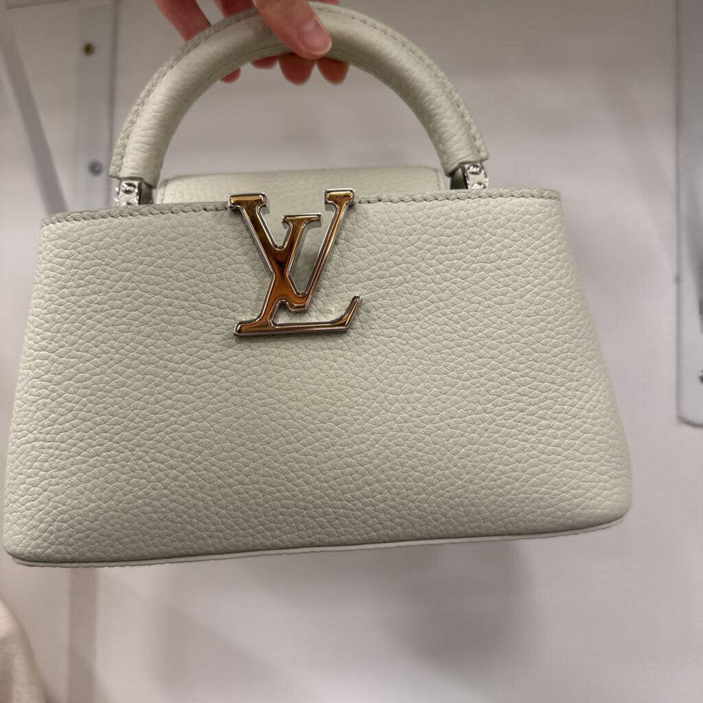 Seafoam Green Taurillon Leather Capucines Mini SHW (est 7150)