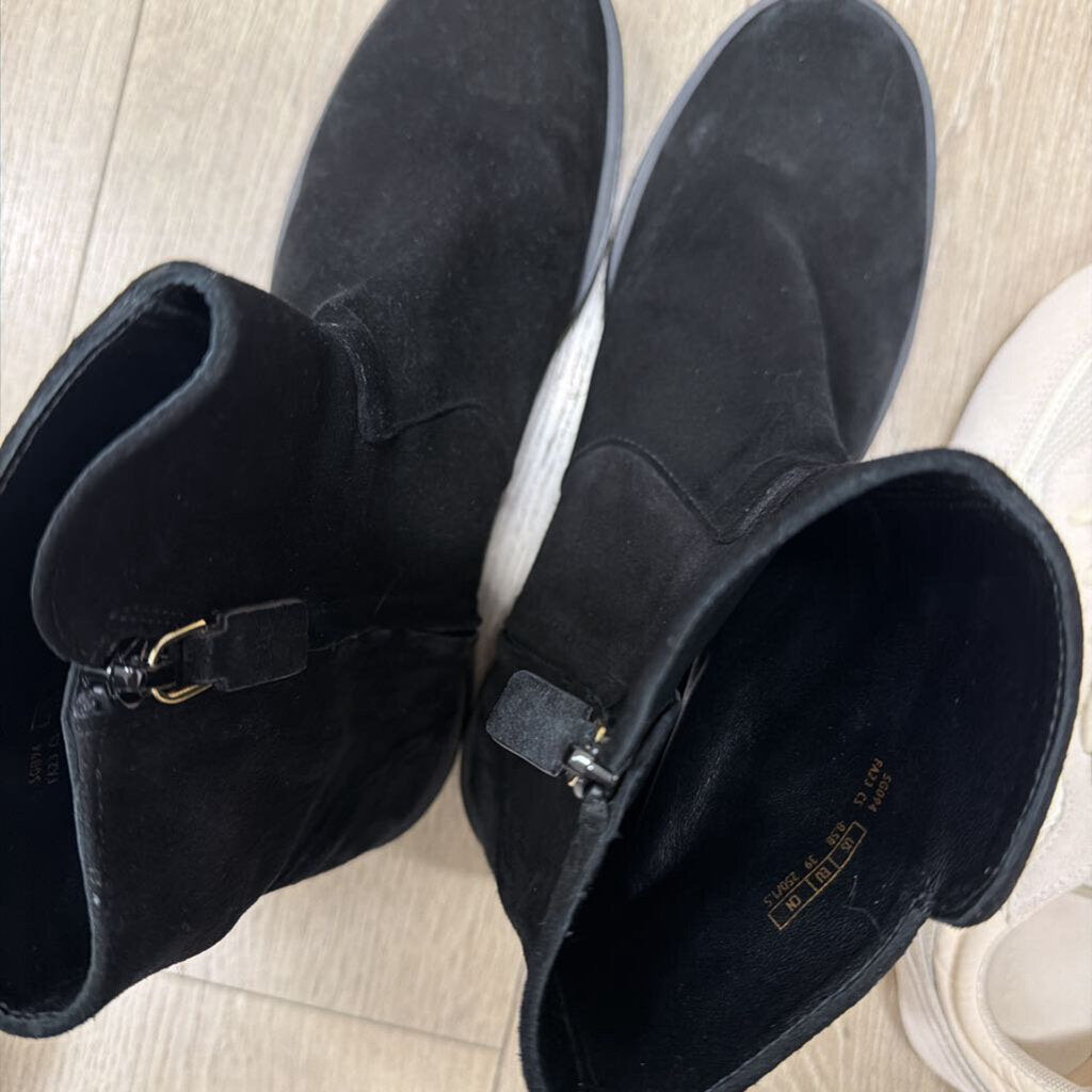 Black Suede High Ankle Boot