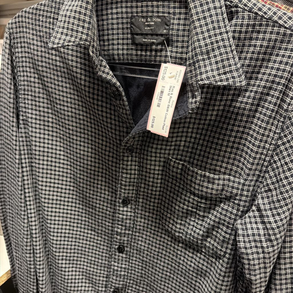 B&W Cotton Plaid Shirt