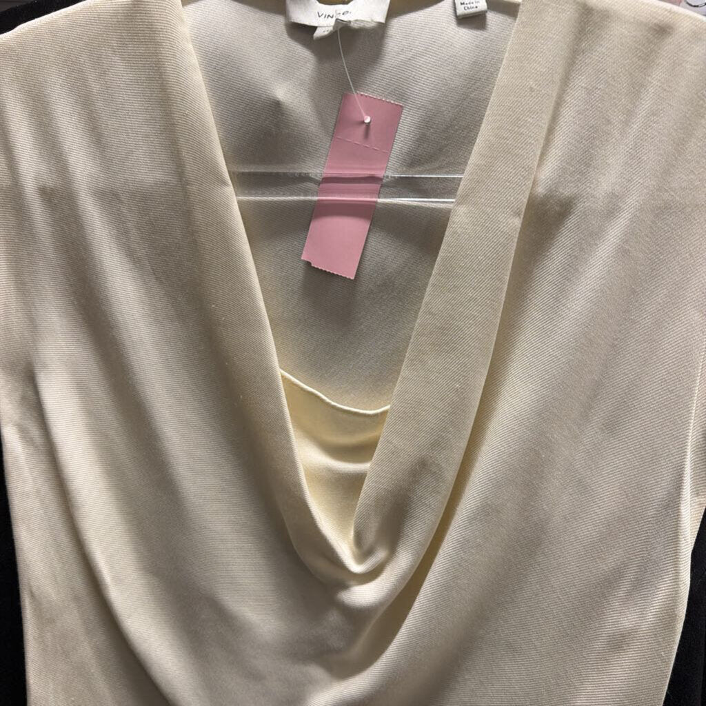 Cream Viscose Cowl Neck Top