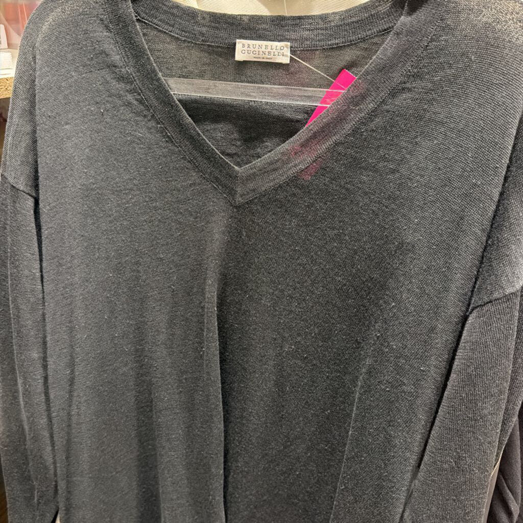 Black Linen/Silk Blend Sweater