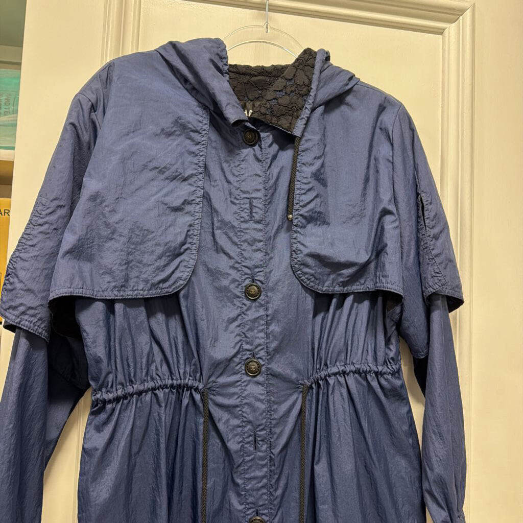 PF17 Navy Nylon & Lace Parka