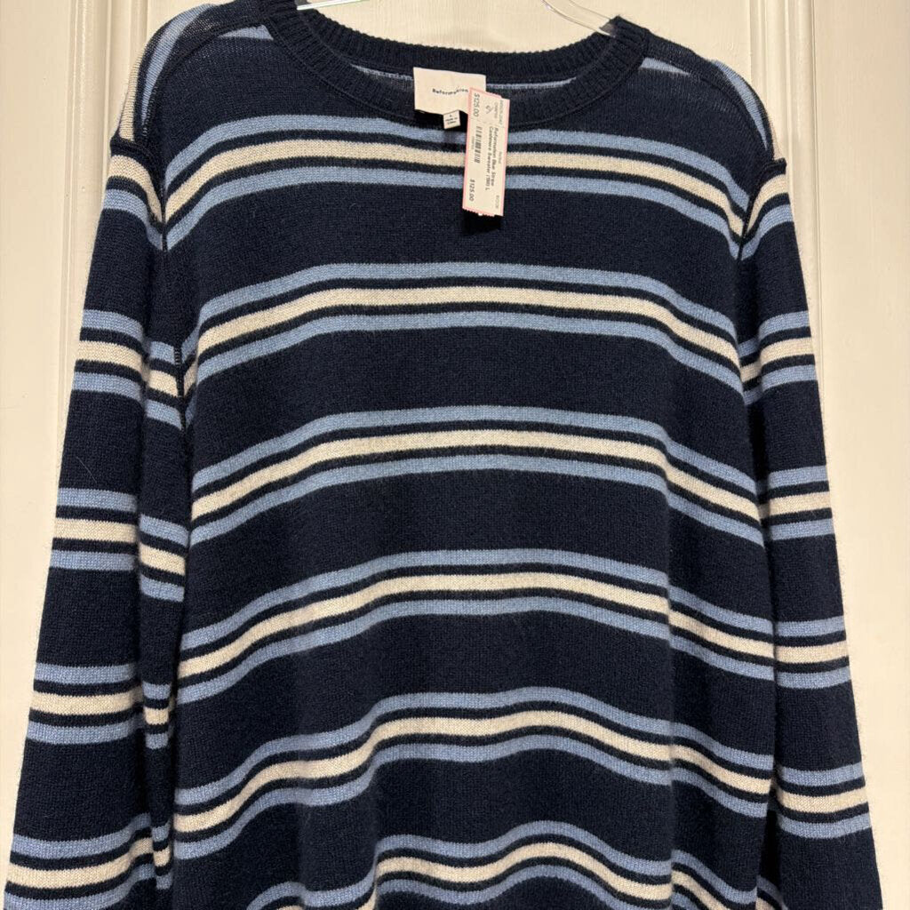 Blue Stripe Cashmere Sweater (198)