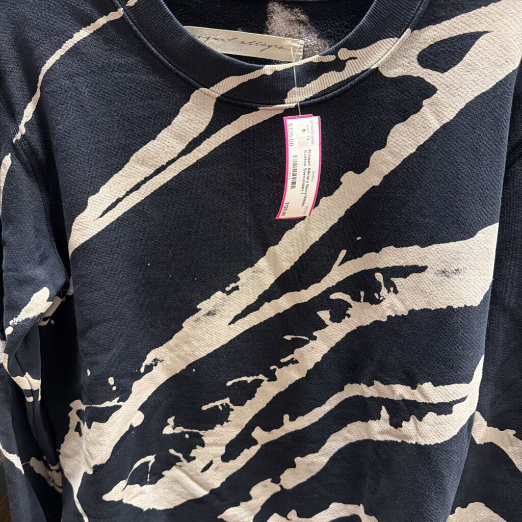 Navy/White Cotton Sweatshirt