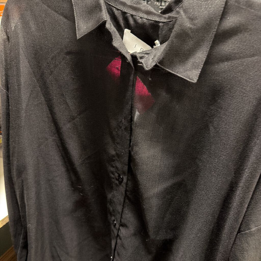 Black Wool Blend Button Up Top (NWT)