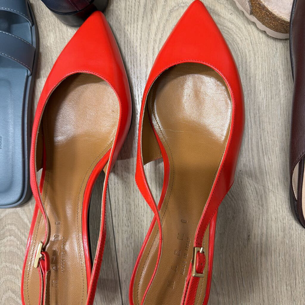 Red Marni Sling Backs