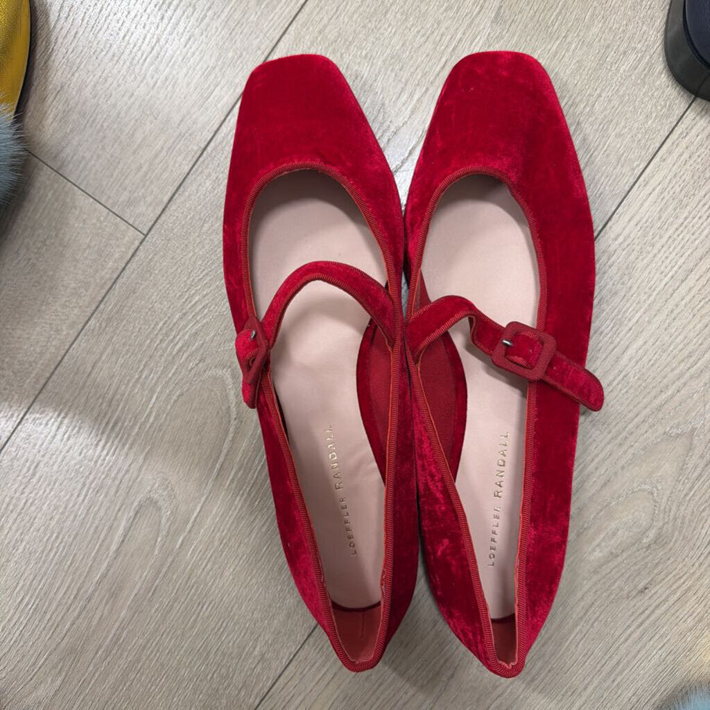 Red Velvet Mary Jane Flats