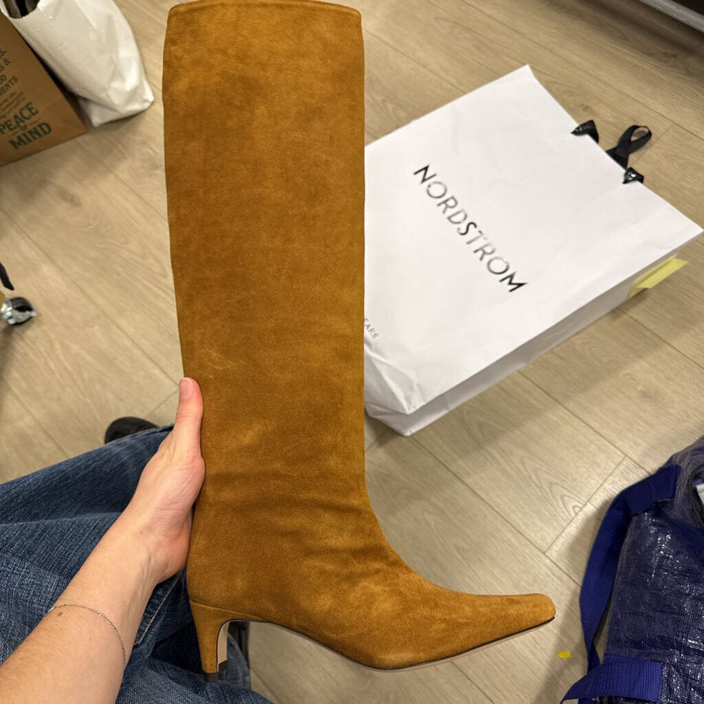 Brown Suede Heeled Boots
