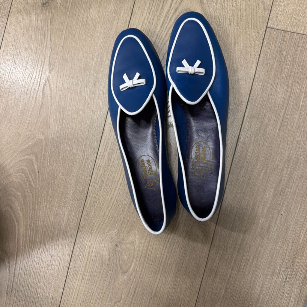 Blue Loafers White Piping