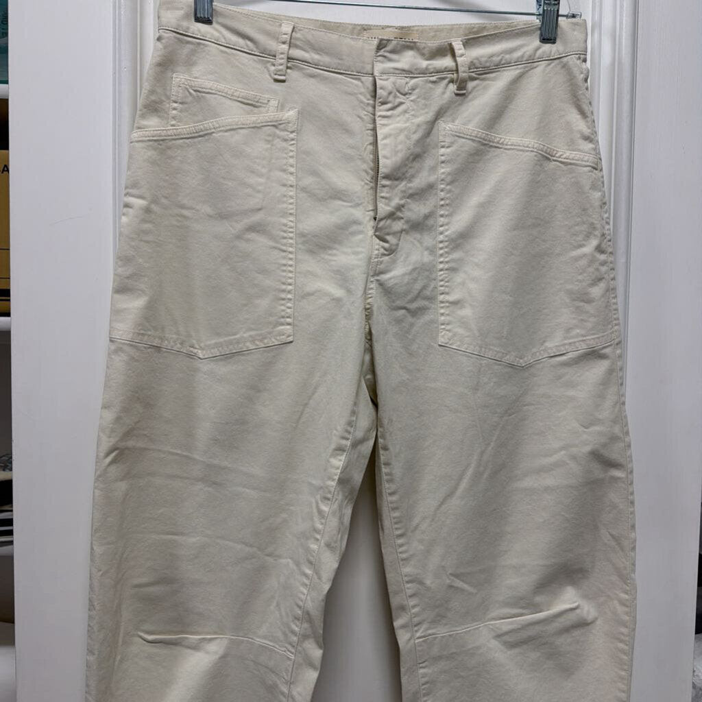 Cream Cotton Barrel Leg Pant (NWT)
