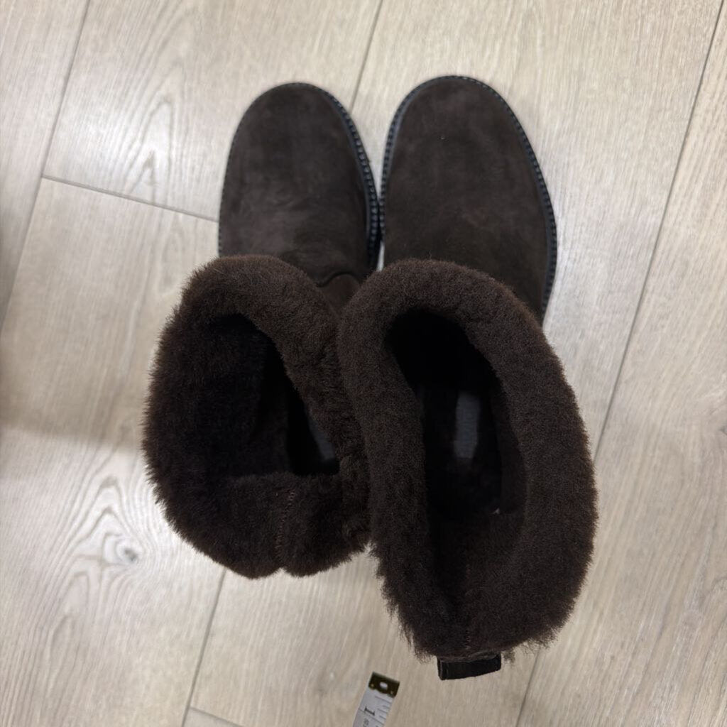 Brown Suede Sherling Short Boot