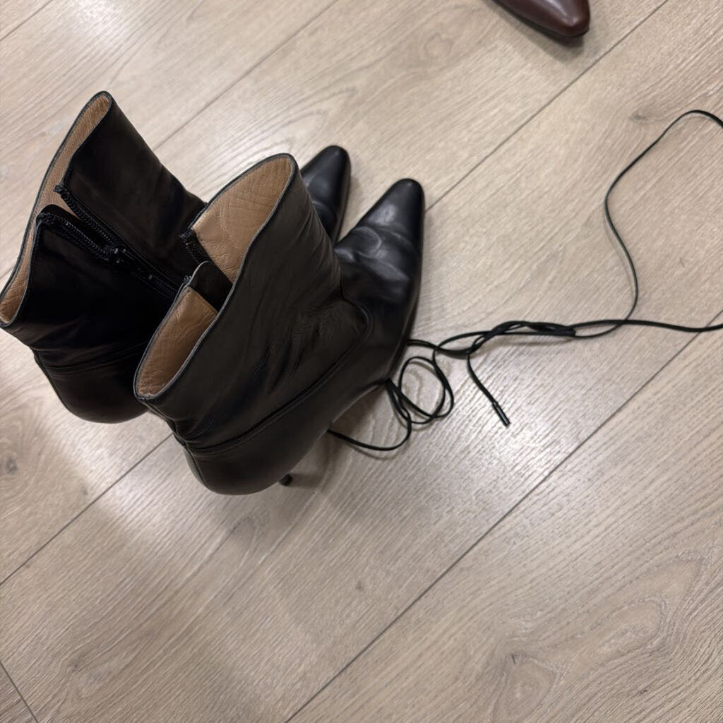 Black Leather Ankle Boot