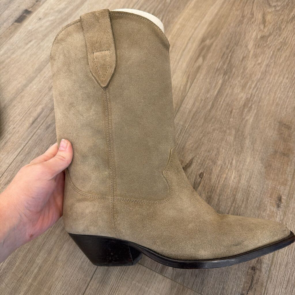 Taupe Suede Western Boots