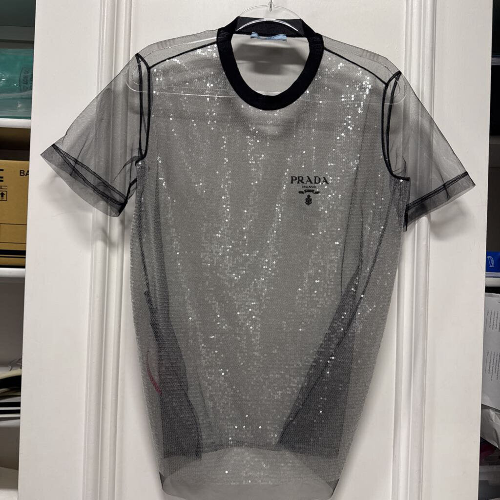 2021 Mesh/Sequin Sheer T Shirt (as is-no T shirt layer)