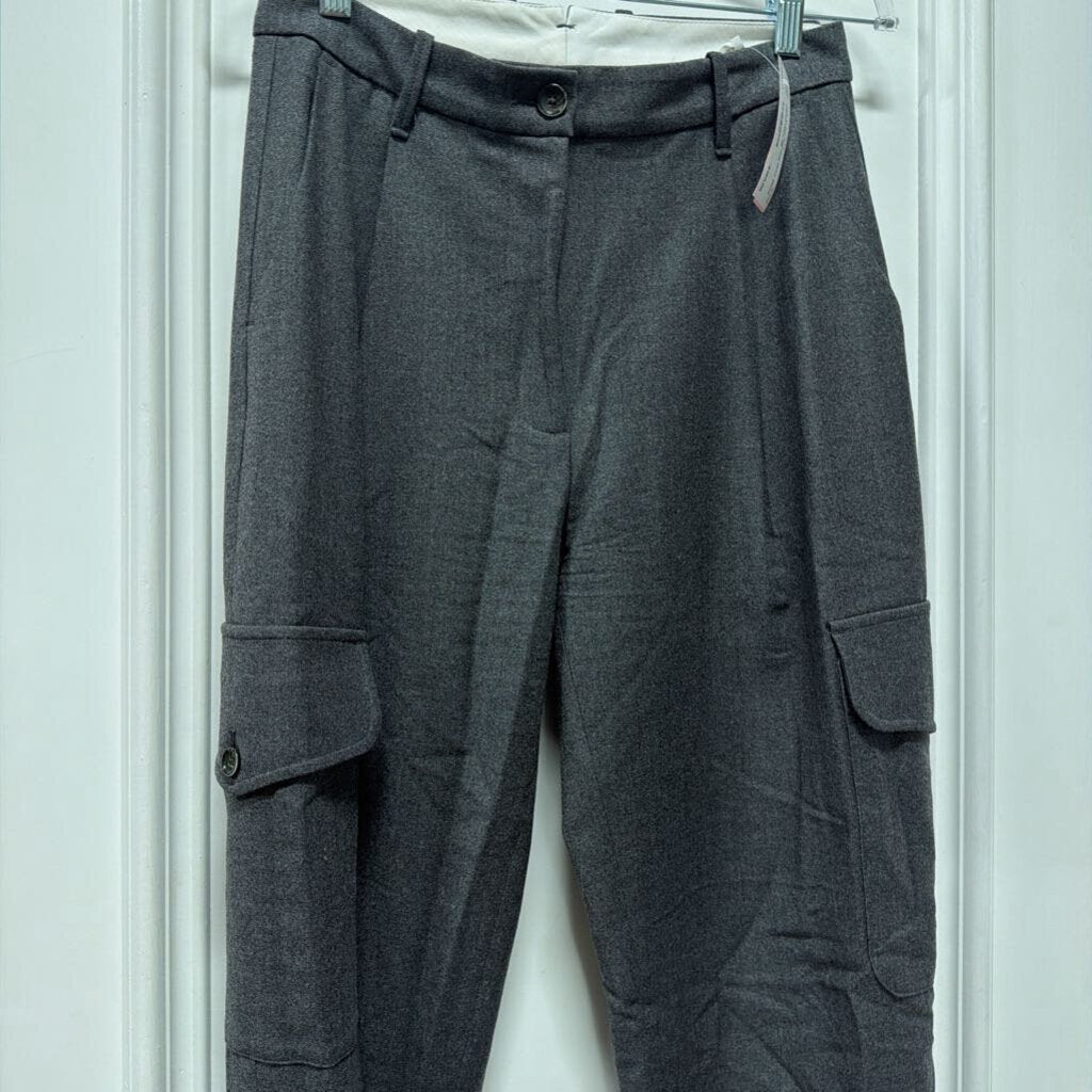 Grey Wool Cargo Pant