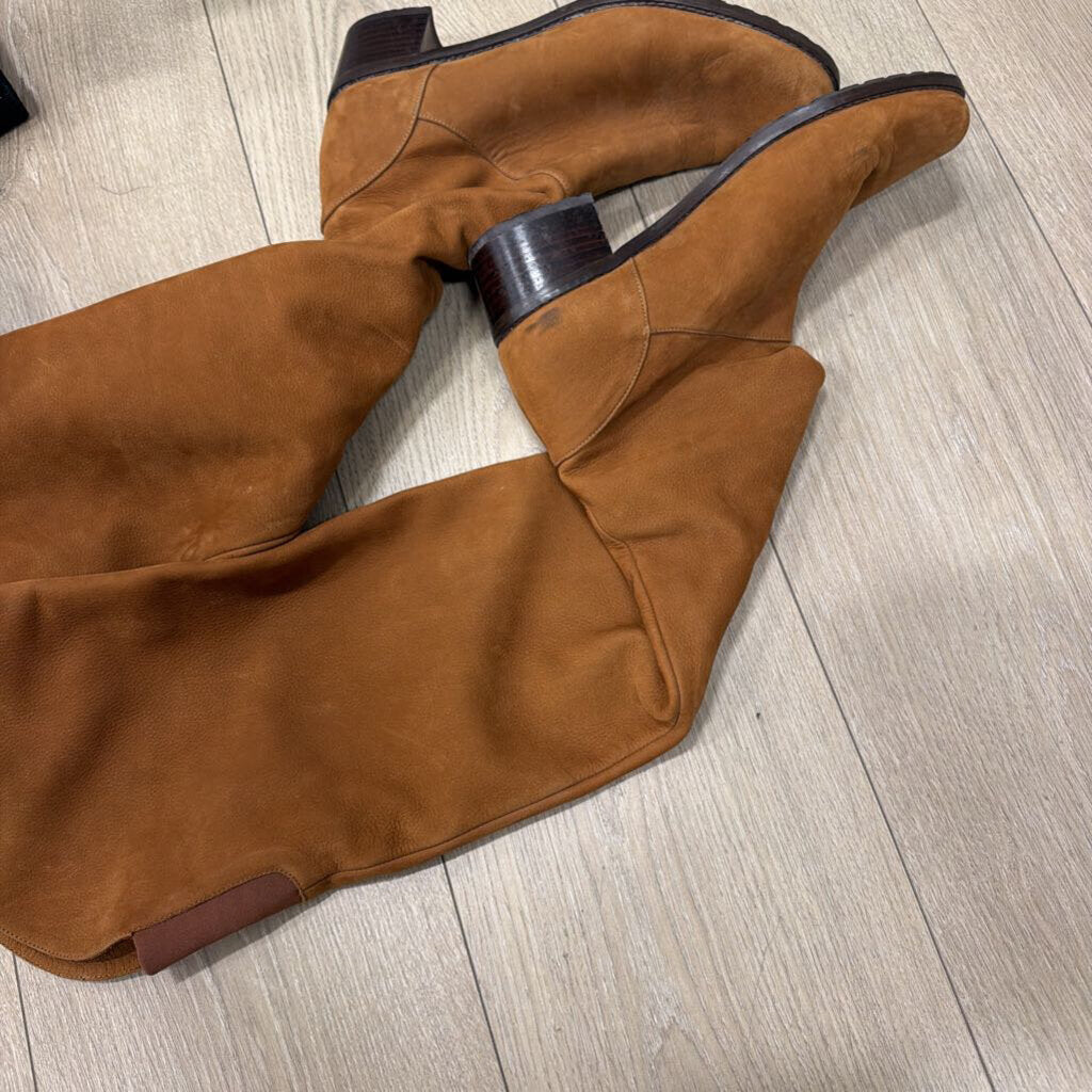 Brown Suede Over Knee Boots
