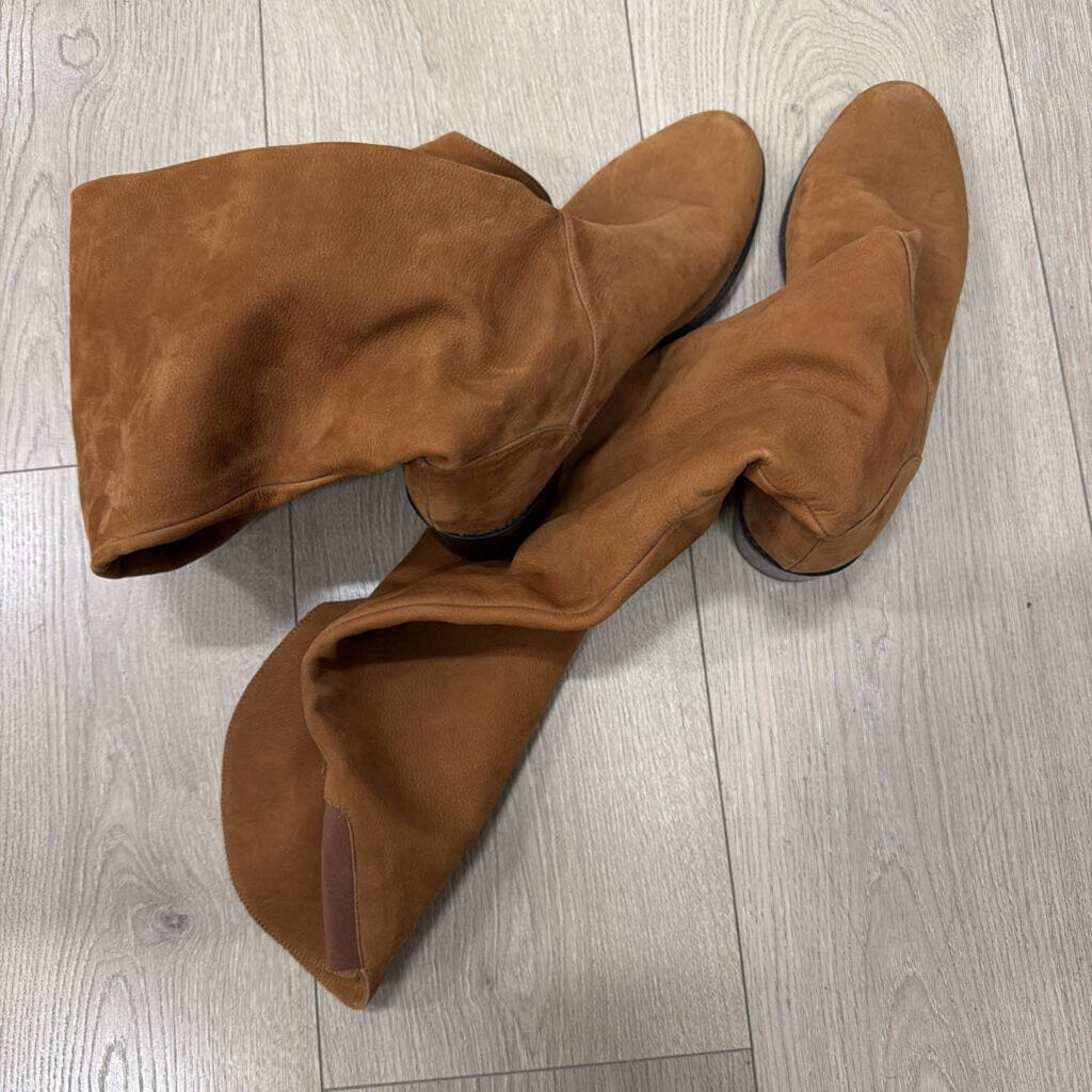 Brown Suede Over Knee Boots