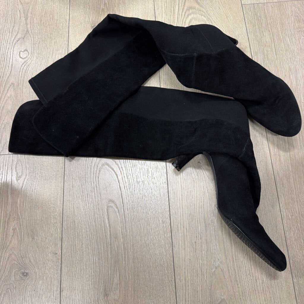 Black Suede Over the Knee Boot