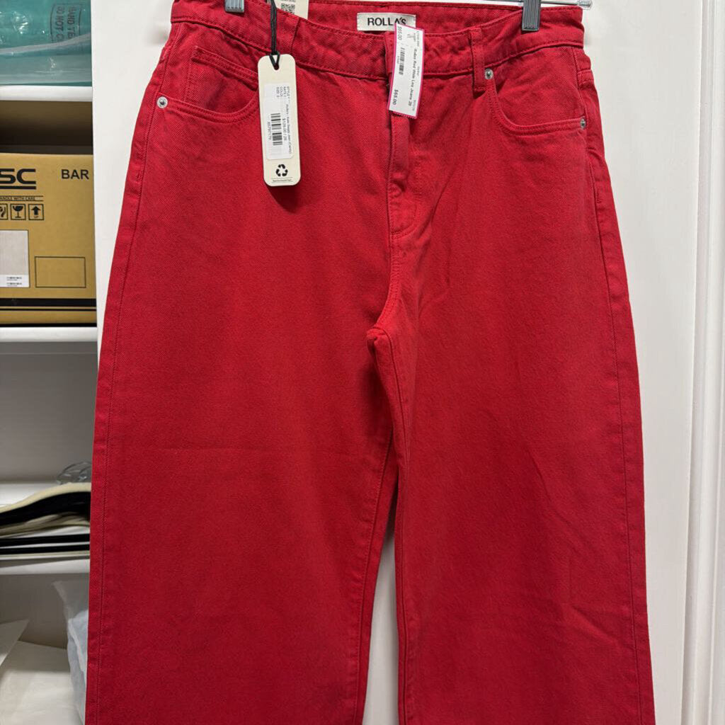 Red Wide Leg Jeans