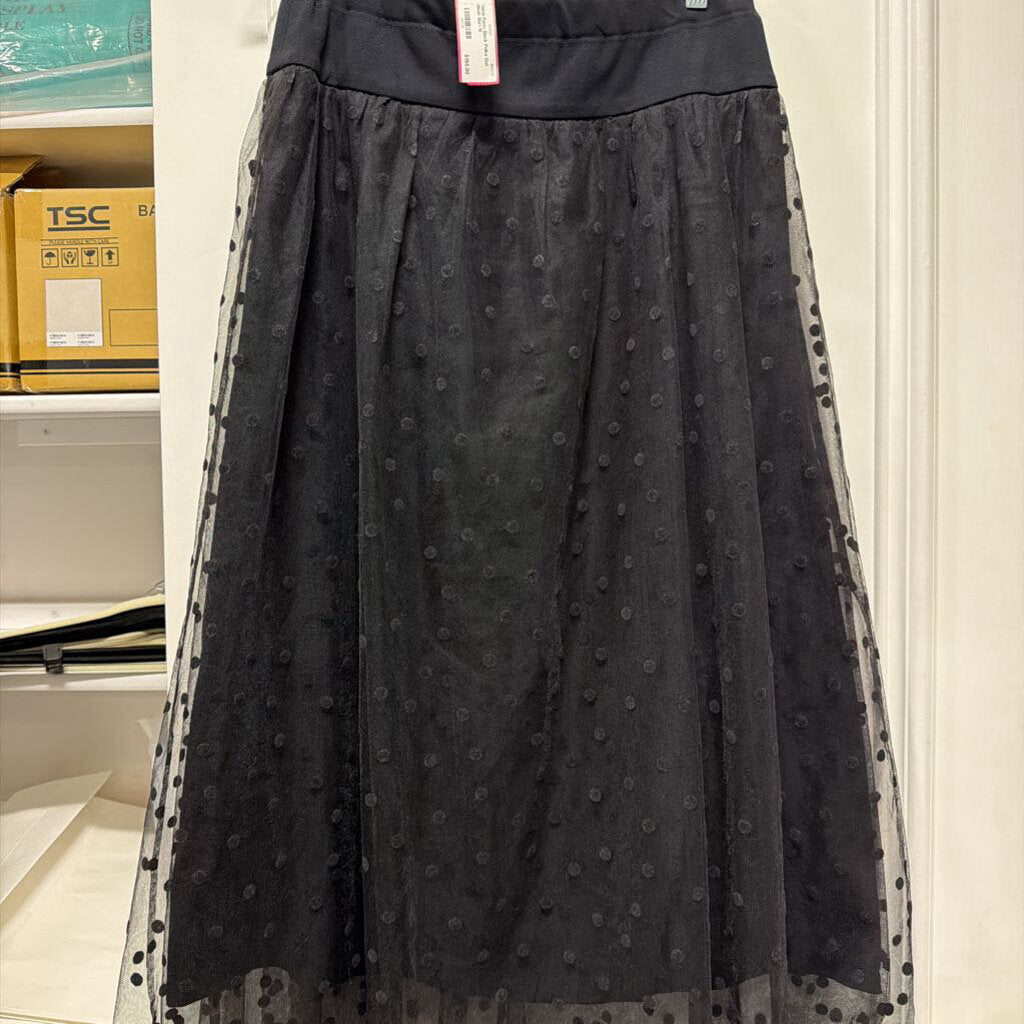 Black Polka Dot Mesh Skirt