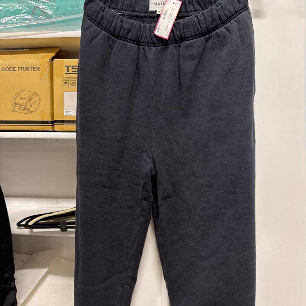 Black Cotton Cropped Sweatpants