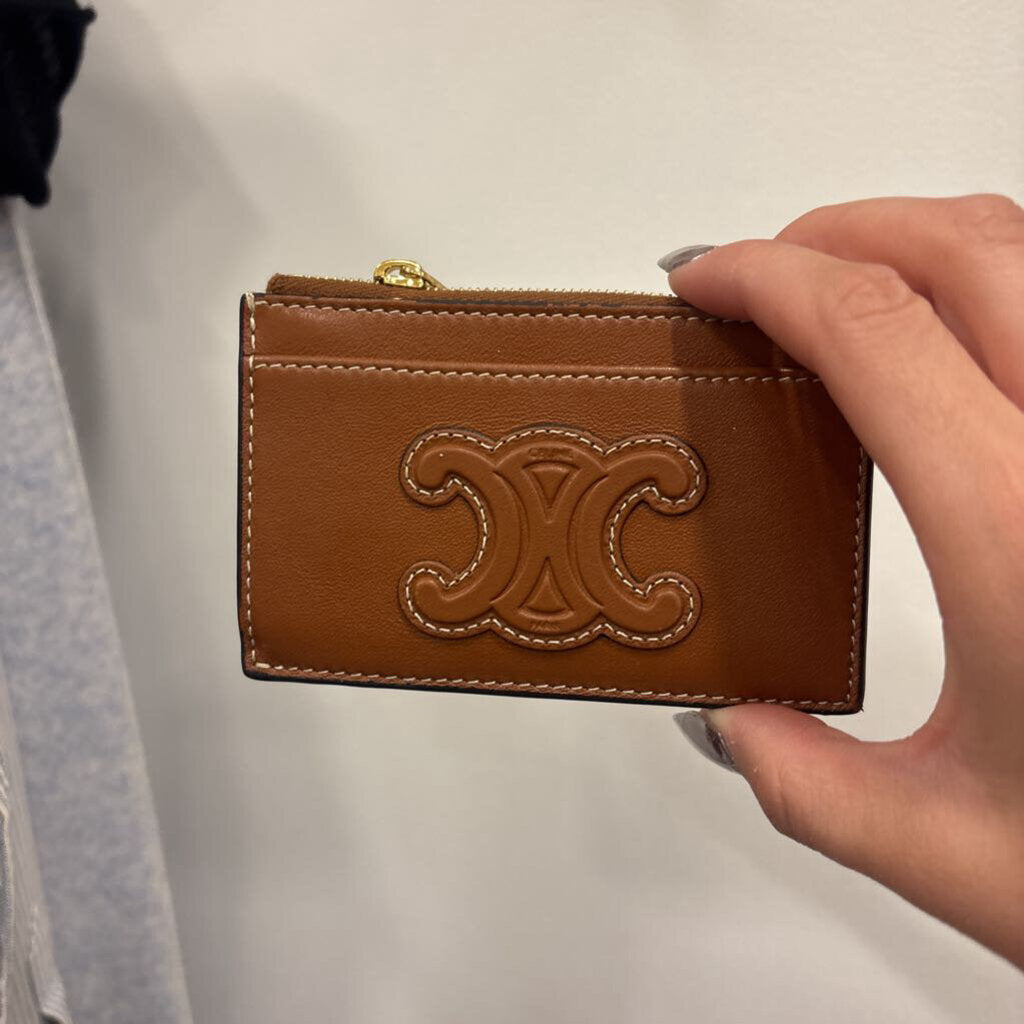Brown Leather Triomphe Card Case