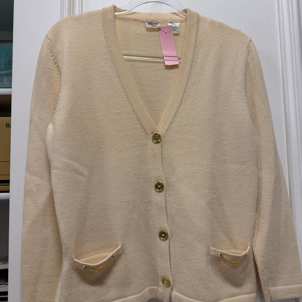 Vintage Cream Wool Cardigan