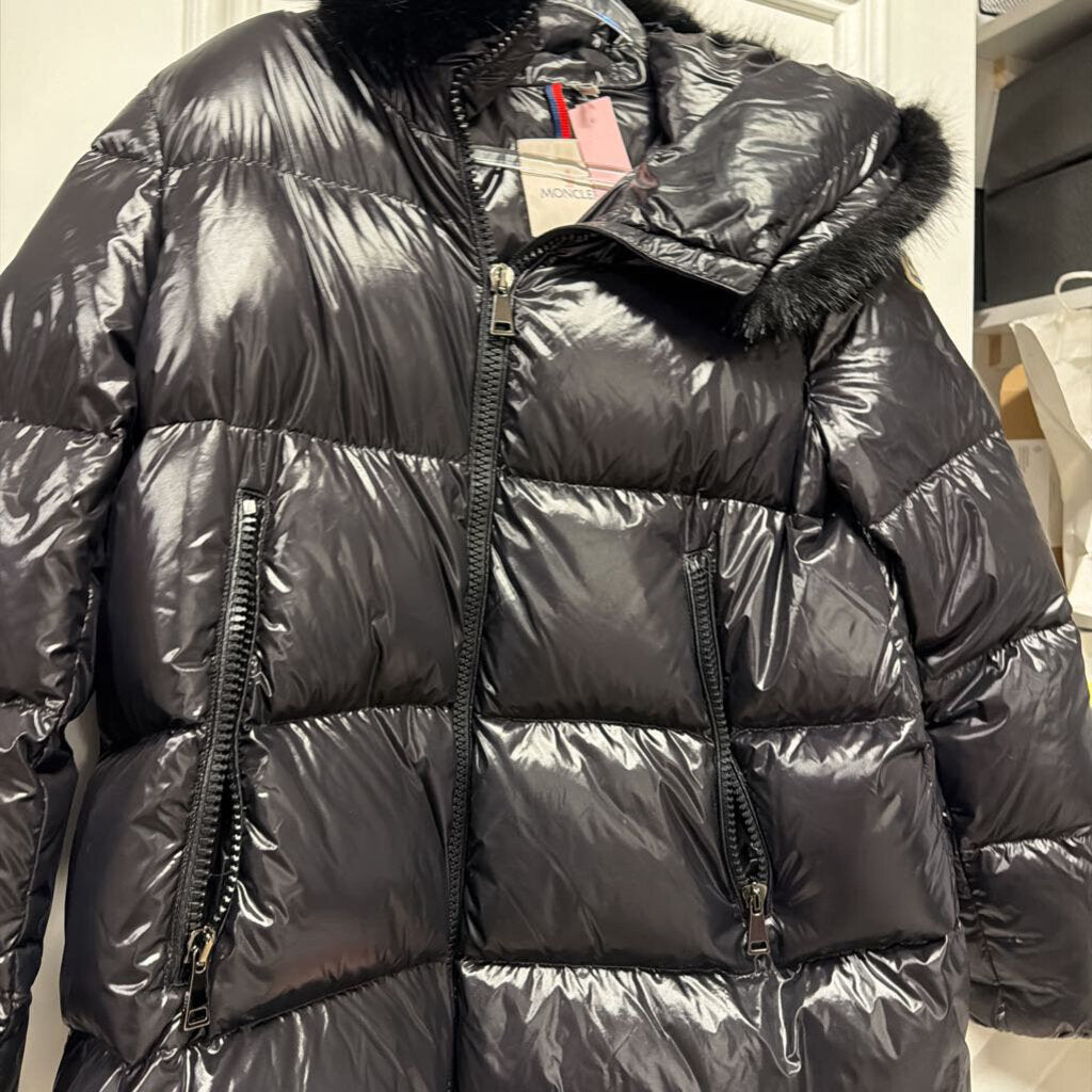 Black Faux Fur Lined Puffer Coat