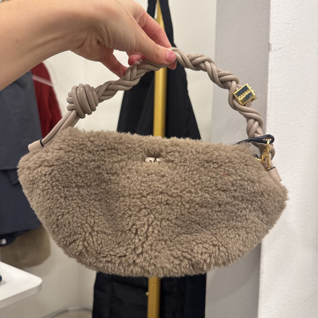 Taupe Shearling Shoulder Bag (475)