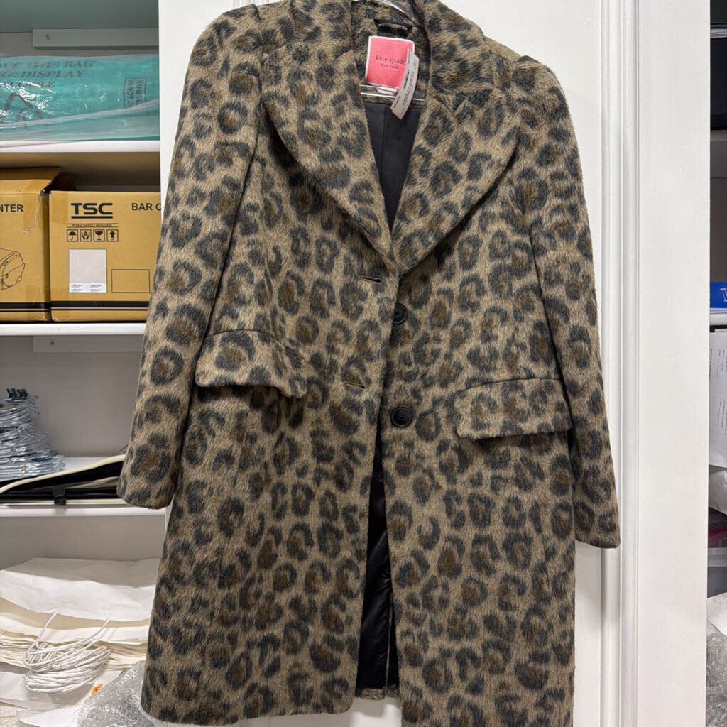 Leopard Print Wool Blend Coat ($728)
