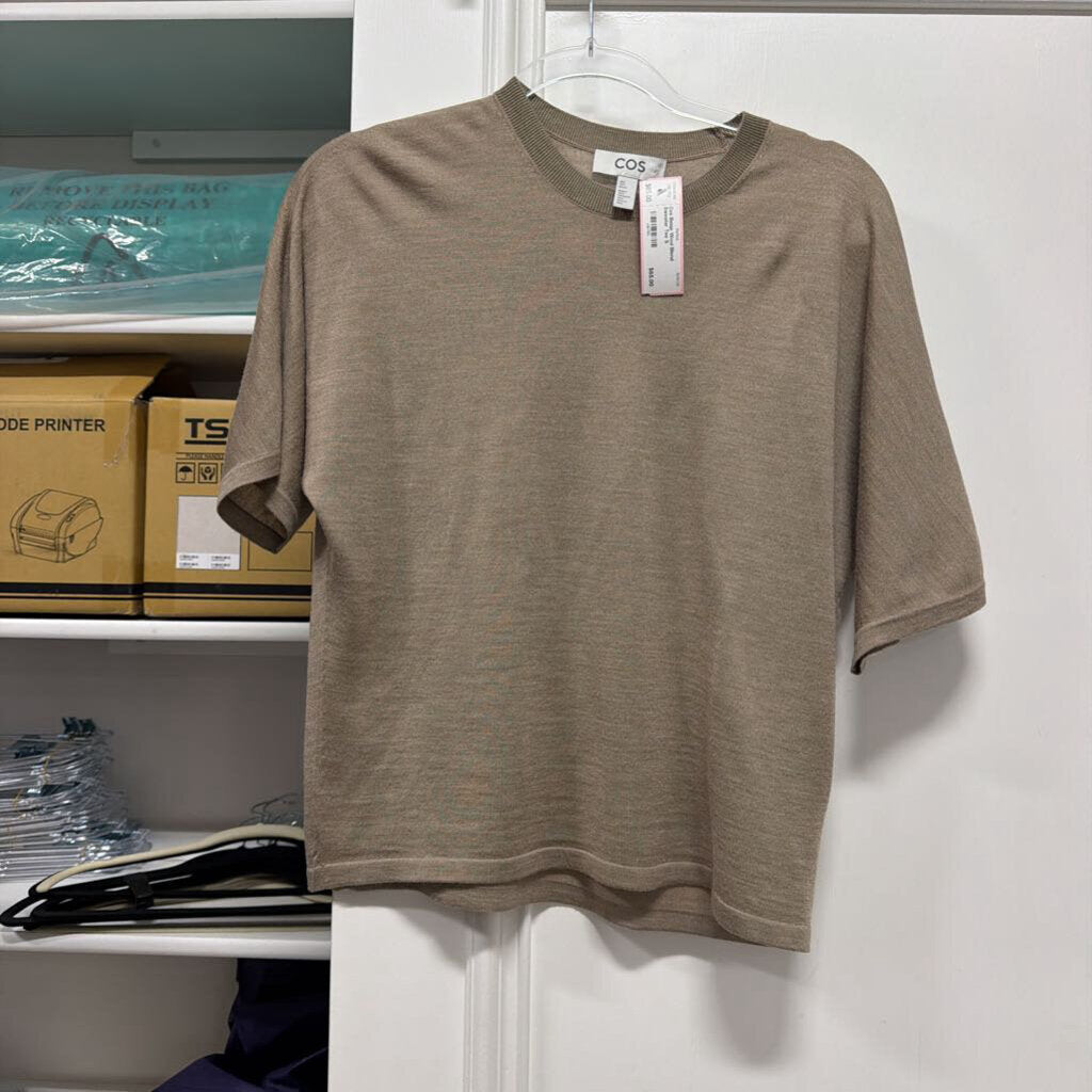 Beige Wool Blend Sweater Tee