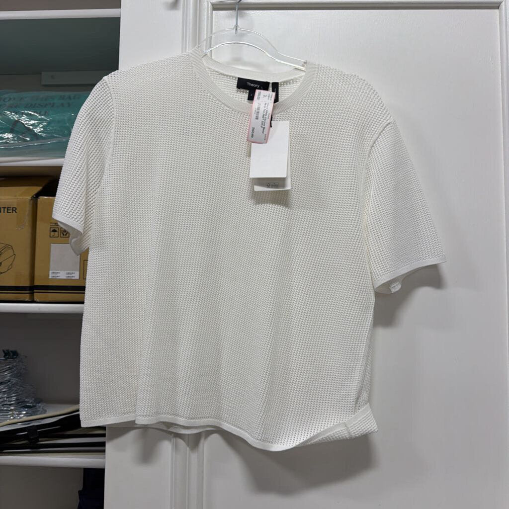 White Viscose Blend Mesh Tee (NWT 275)