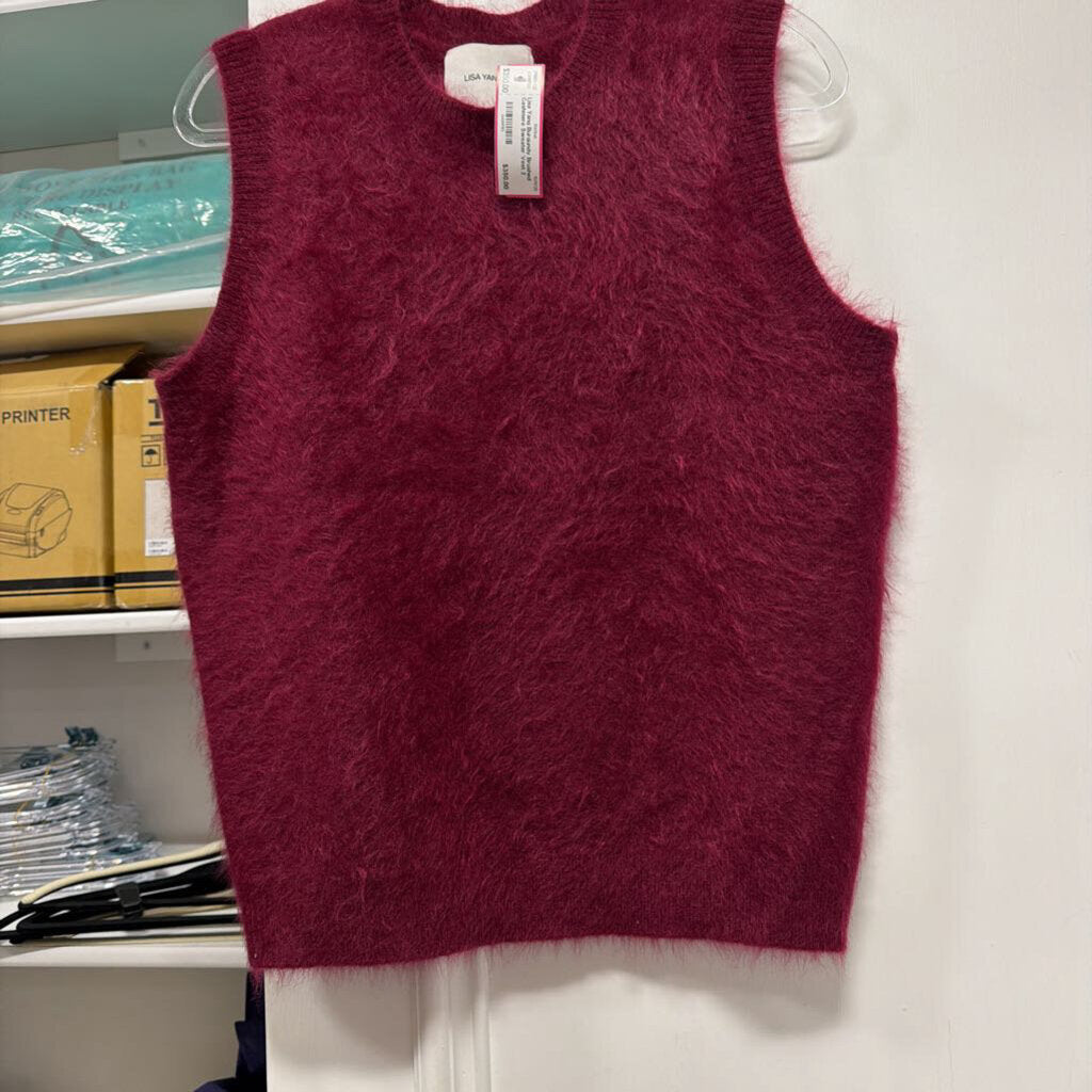 Burgundy Brushed Cashmere Sweater Vest