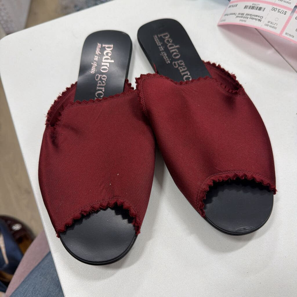 Red Satin Mules