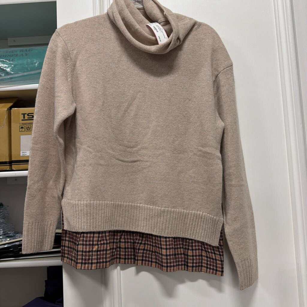 Beige Wool Layered-Effect Sweater