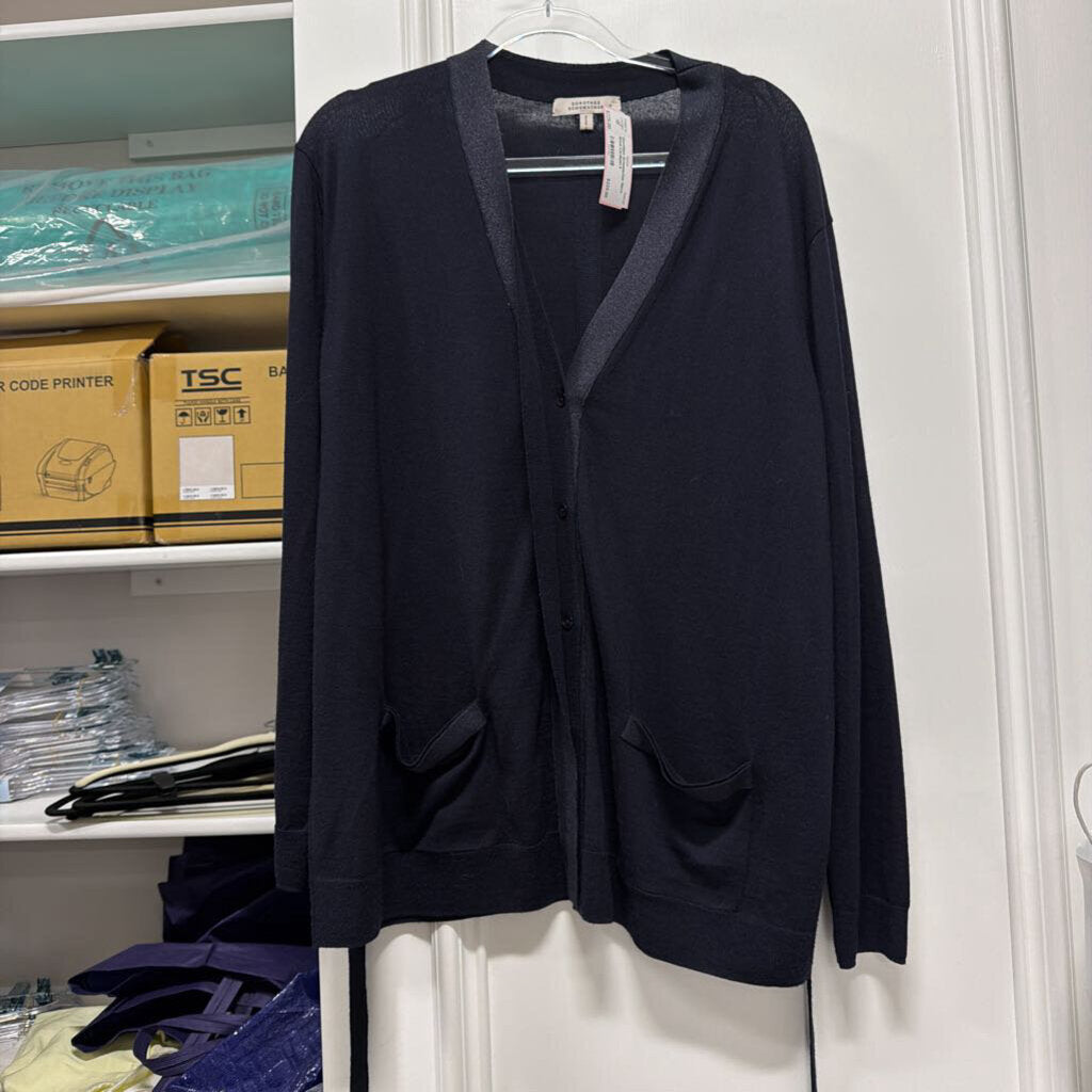 Navy Wool Cardigan