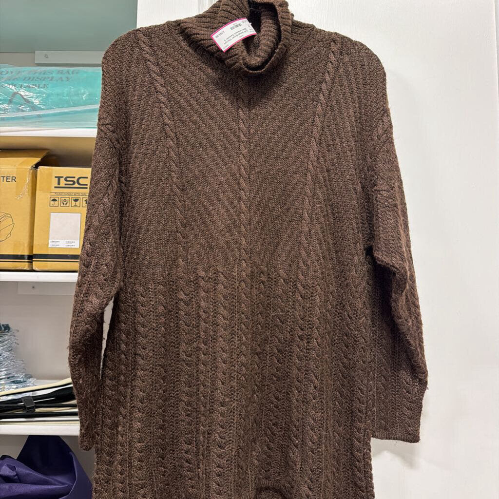 Vintage Brown Viscose Blend Turtleneck Sweater