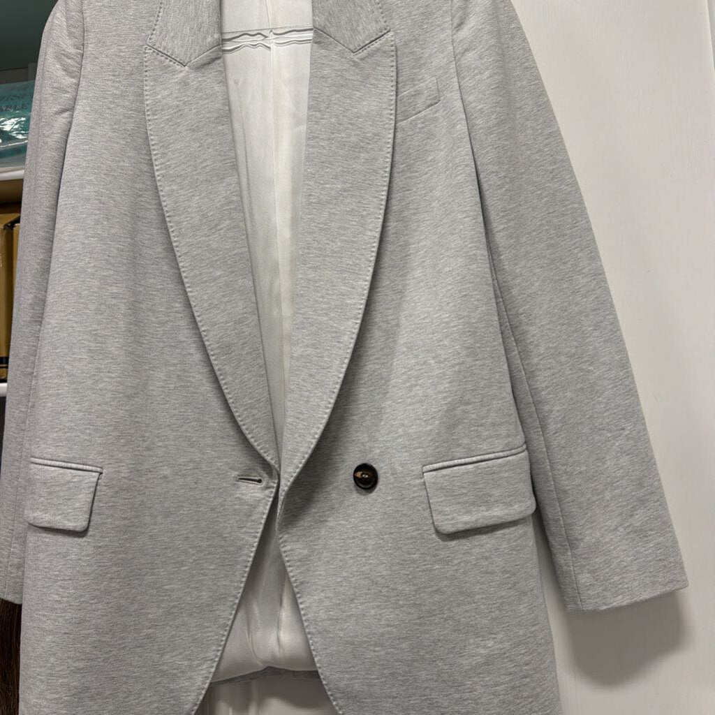 Grey Cotton Jersey Blazer