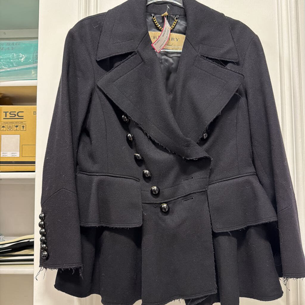 Black Wool Peplum Jacket