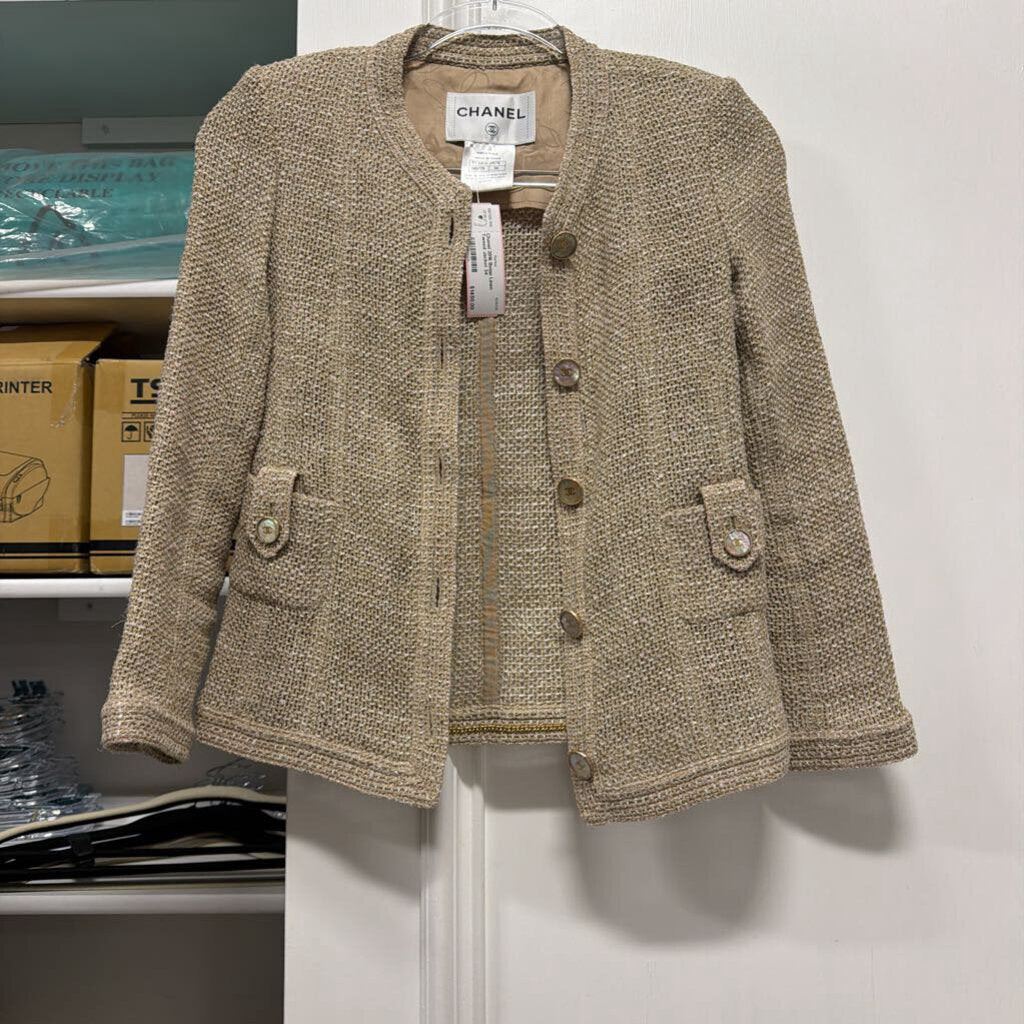 2016 Beige Linen Tweed Jacket