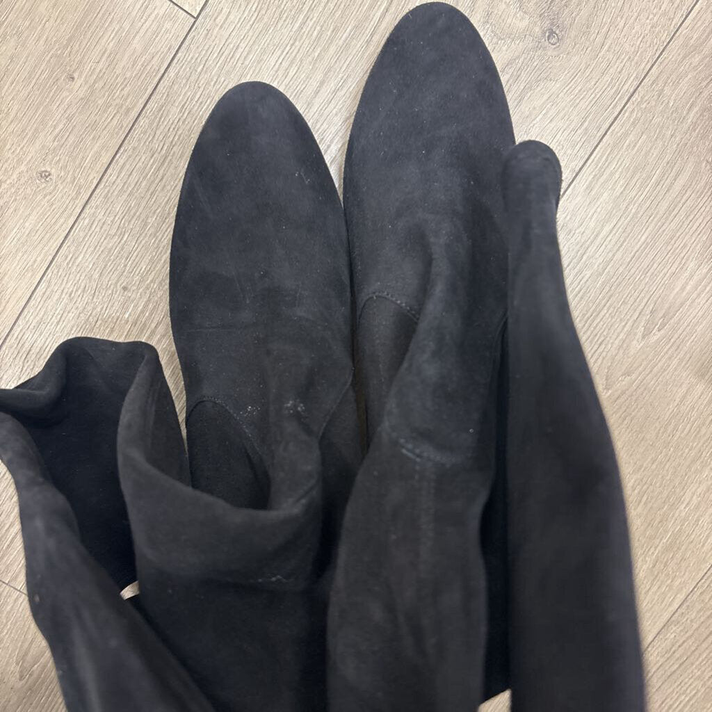 Black Suede Over the Knee Boot