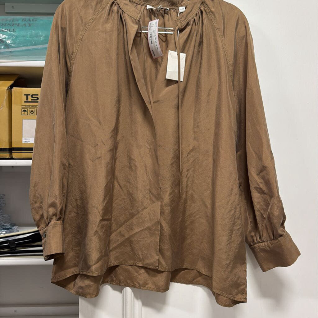 Brown Silk LS Shirt (NWT)